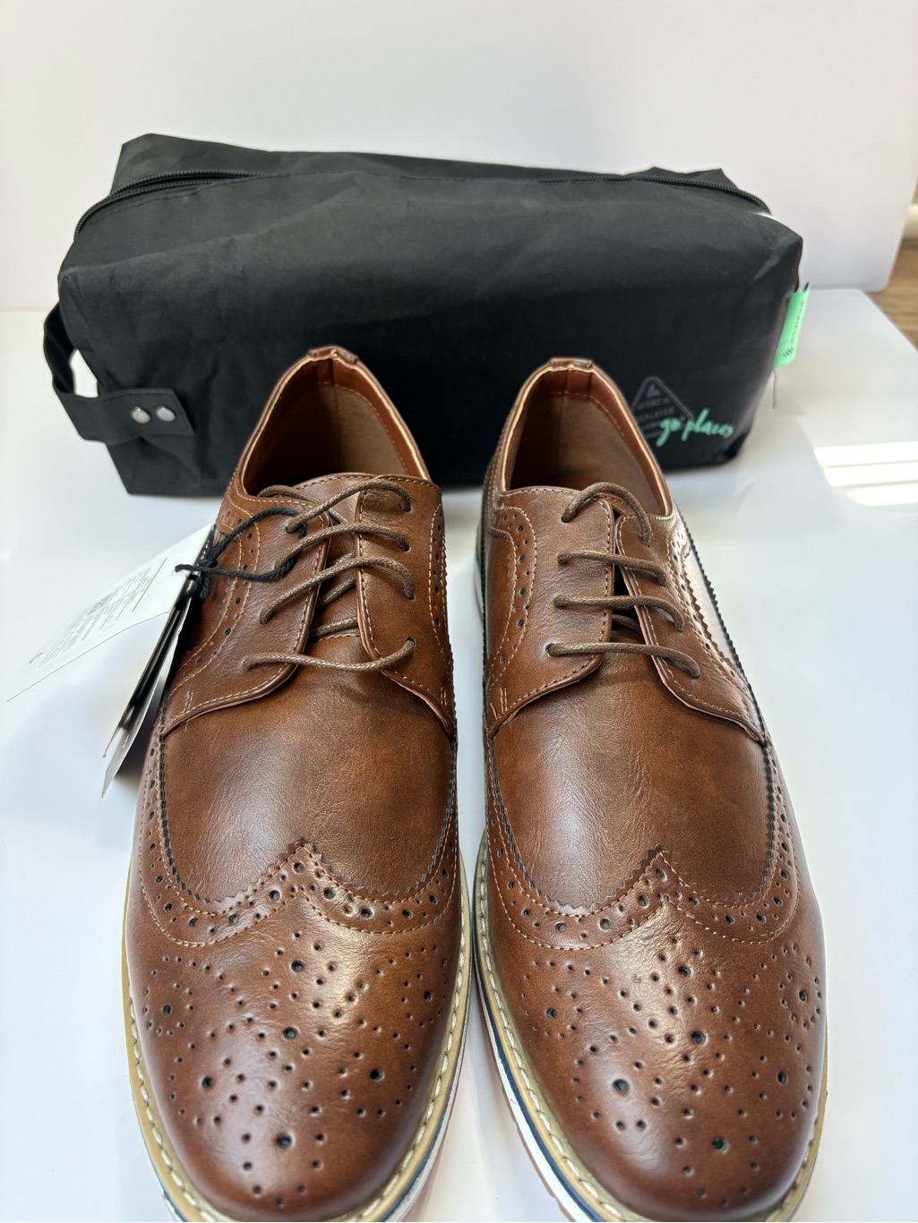 Men's Mio Marino Brown Leather Wingtip Oxford Shoes Sz 11 — image 2 of 5
